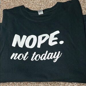 Black Graphic Tee with White Text